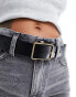 Фото #6 товара ASOS DESIGN leather square buckle low waist belt