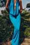 Фото #2 товара Драпированное платье с горловиной халтер ZARA