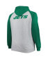 Фото #2 товара Men's Heather Gray New York Jets Big and Tall Fleece Raglan Full-Zip Hoodie Jacket