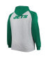 Men's Heather Gray New York Jets Big and Tall Fleece Raglan Full-Zip Hoodie Jacket