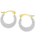 Фото #1 товара Crystal Pavé Small Round Hoop Earrings in 10k Gold, 0.57"