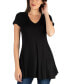 ფოტო #1 პროდუქტის Women's Short Sleeve Loose Fit Tunic Top