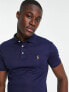 Фото #3 товара Polo Ralph Lauren slim fit pima polo multi player logo in navy