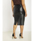 Фото #3 товара Plus Size Faux Leather Column Midi Skirt - 28, Black