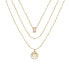 ფოტო #1 პროდუქტის Circles of Cubic Zirconia Dainty Layered 18K Gold Plated Necklace Set