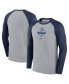 Фото #1 товара Men's Gray, Navy Milwaukee Brewers Game Authentic Collection Performance Raglan Long Sleeve T-shirt