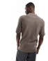 Jack & Jones knitted polo in mocha