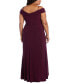 Фото #2 товара Trendy Plus Size Off-The-Shoulder Gown
