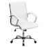Фото #4 товара Mid-Back Designer White Leather Executive Swivel Chair With Chrome Base And Arms