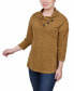 Фото #3 товара Petite 3/4 Sleeve Crossover Cowl Neck Top