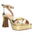 Фото #2 товара Chinese Laundry Theena Metallic Platform Ankle Strap Womens Gold Dress Sandals