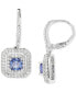 Cubic Zirconia Halo Cluster Leverback Drop Earrings in Sterling Silver