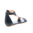 Фото #8 товара Bed Stu Sable F373039 Womens Black Leather Hook & Loop Strap Sandals Shoes 6