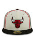 Фото #2 товара Men's Cream, Black Chicago Bulls Piping 2-Tone 59FIFTY Fitted Hat