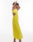 Фото #2 товара Topshop scallop edge midi dress in yellow