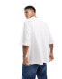 ASOS DESIGN extreme oversized t-shirt in white with lips text print Белый, S - Chest 38 - фото #3