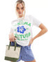 Фото #1 товара Stradivarius Panama Ventura graphic t-shirt in white