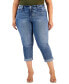 Фото #1 товара Trendy Plus Size Cuffed Girlfriend Jeans