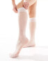 ASOS DESIGN sheer knee high socks in white