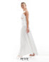 4th & Reckless Petite exclusive bandeau cut out dropped waist maxi dress in white