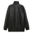 Фото #3 товара Puma T7 Oversized Pleather Full Zip Track Jacket Mens Black Casual Athletic Oute