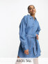 Фото #1 товара ASOS DESIGN Tall denim mini dress with belt in midwash