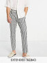 Фото #1 товара ASOS DESIGN smart tapered trousers in white preppy stripe