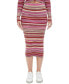 ფოტო #1 პროდუქტის Women's Spacedye Stripe Midi Skirt