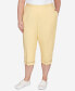 ფოტო #1 პროდუქტის Plus Size Charleston Twill Capri Pants with Lace Inset Bottom