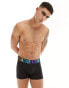 Фото #1 товара Calvin Klein Pride cotton stretch trunks in black with rainbow logo