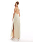 Фото #4 товара Lioness halterneck low back maxi dress in beige