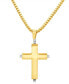 ფოტო #5 პროდუქტის Men's Franco Link Inlay Cross Pendant Necklace in Sterling Silver & Yellow Ion-Plated Stainless Steel