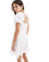 & Other Stories floral broderie embroidered milkmaid mini dress with tiered hem in white