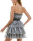 Juniors' Strapless Belted Tiered Dress