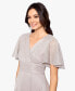 Petite Metallic Surplice Flutter-Sleeve Gown