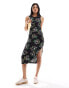 Фото #2 товара JDY exclusive side split midi dress in multi floral