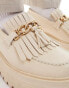 Фото #2 товара ASOS DESIGN chunky loafers in cream with fringe detail