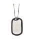 Brushed Dog Tag Removable Black Rubber Ball Chain Necklace