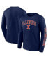 ფოტო #1 პროდუქტის Men's Navy Illinois Fighting Illini Distressed Arch Over Logo Long Sleeve T-shirt