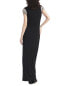 Emily Shalant Crystal Cap Sleeved Stretch Crepe Gown Women's 8