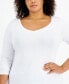 ფოტო #3 პროდუქტის Plus Size V-Neck Top