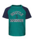 ფოტო #3 პროდუქტის Infant Boys and Girls Aqua and Heather Gray Seattle Mariners Ground Out Baller Raglan T-shirt and Shorts Set