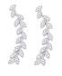 ფოტო #3 პროდუქტის Diamond Accent Leaf Ear Climber Earrings in 14K Gold Plate and Fine Silver Plate