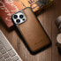 Фото #14 товара Чехол из натуральной кожи для iPhone 14 Pro Leather Oil Wax светло-коричневый от бренда ICARER