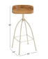 Iron and Wood Contemporary Bar Stool