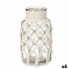 Vase White Cloth Glass 15,5 x 26,5 x 15,5 cm (6 Units) Macrame