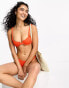 Pull&Bear balcony underwired bikini top in red Красный, XS - EU 34 - фото #1