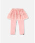 Big Girls Leggings With Tulle Skirt Pink