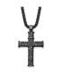 ფოტო #2 პროდუქტის Brushed Metal IP-plated Cross Pendant Box Chain Necklace