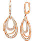 Nude Diamond Multi Layered Teardrop Orbital Drop Earrings (1-1/2 ct. t.w.) in 14k Rose Gold